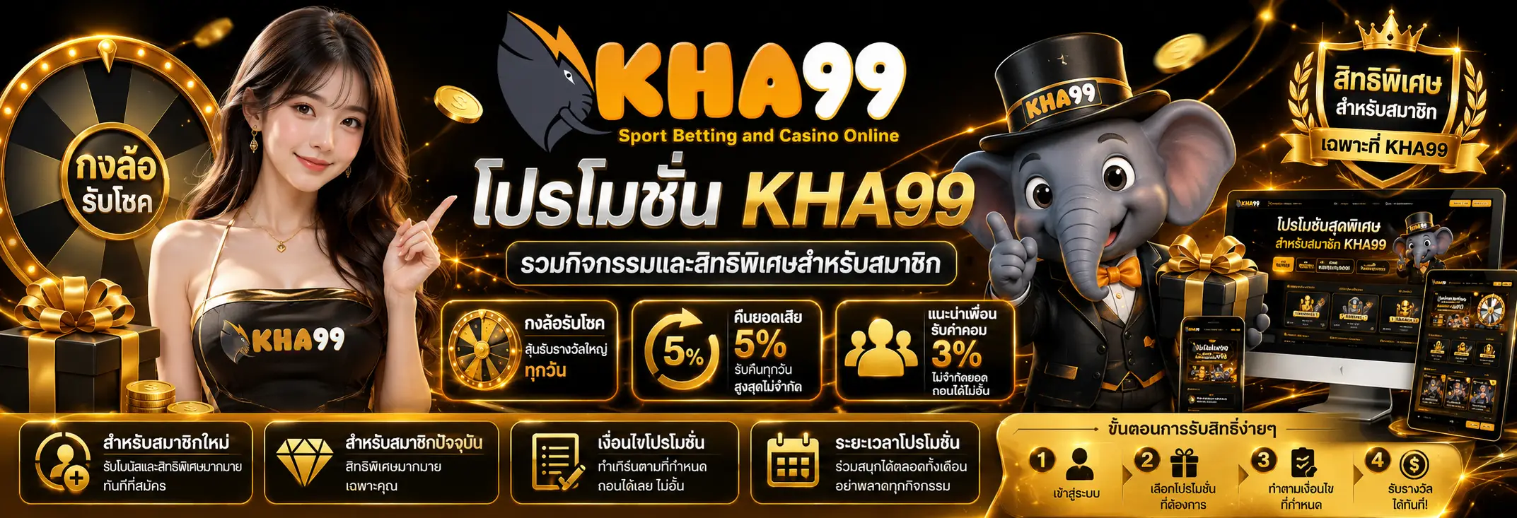 KHA99 โปรโมชั่นสมาชิกใหม่ พร้อมรายละเอียดและเงื่อนไขการเข้าร่วม